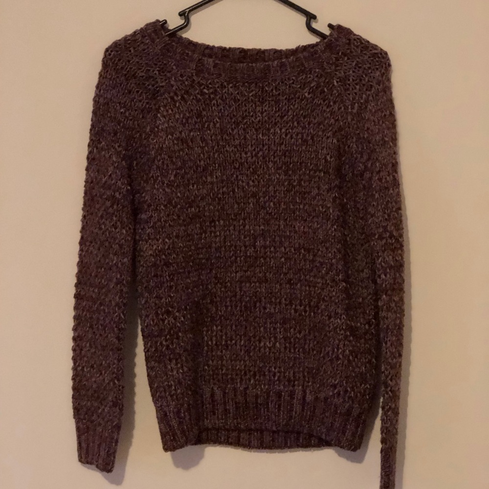 Long Heather burgundy sweater. Size Small